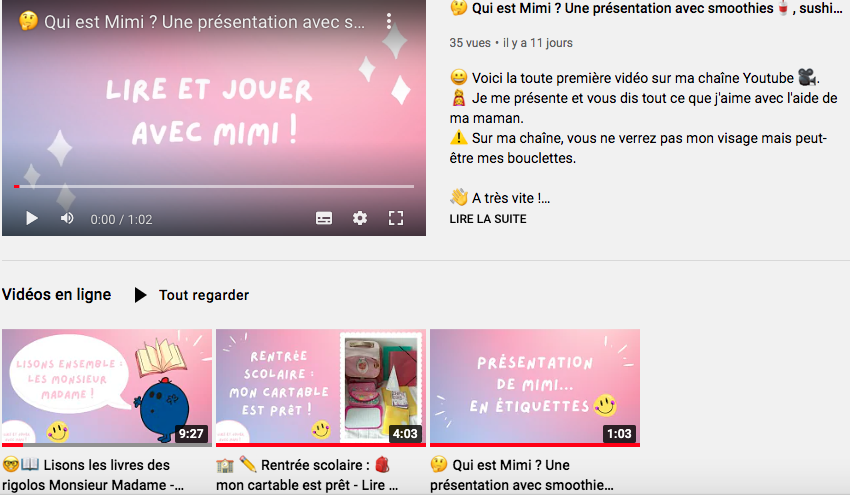 Youtube : Notre chaîne "Lire et Jouer avec Mimi !" - monpremierbebe.fr